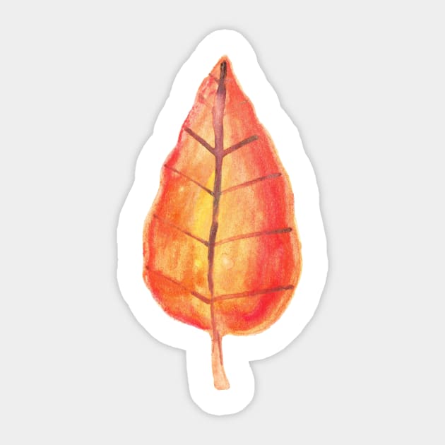 Orange Yellow Watercolor Leaf Sticker by saradaboru